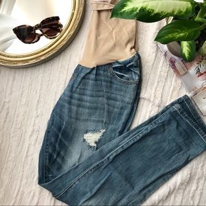 INDIGO BLUE Distressed Maternity Jeans